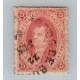 ARGENTINA 1864 GJ 19b ESTAMPILLA RIVADAVIA DE PRIMERA TIRADA VARIEDAD DOBLE IMPRESION PARCIAL ( COSTADO IZQUIERDO ) DE PERFECTA CONDICION, MUY RARO SELLO U$ 72